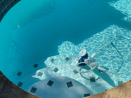 Blue Cloudy Water Solution After Treatment with Super Metal Stain Eliminator Kit